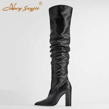 Zapatos de mujer botas negras para adultos gruesas hasta la rodilla con cabeza redonda sólida vestido de fiesta de invierno Nancyjayjii 2019 2024 - compra barato