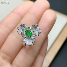 Anillo de compromiso de Esmeralda auténtica de 100%, 4mm x 5mm, anillo de plata de Esmeralda 925, joyería de Esmeralda 2024 - compra barato