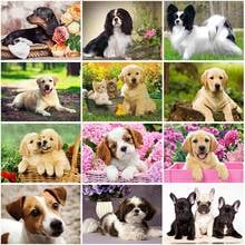 5D DIY Diamond Painting Cartoon Full Round Drill Animal Dog Diamond Embroidery Cross Stitch Golden Retriever Wall Art Home Decor 2024 - buy cheap