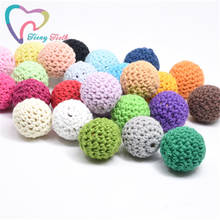 10 PCS 20 MM Wooden Crochet Beads Chewable Ball Beads DIY Wooden Teething Knitting Beads Jewelry Crib Sensory Toy Baby Teether 2024 - buy cheap