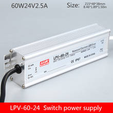 Fuente de alimentación impermeable para exteriores, fuente de alimentación LED impermeable de LPV-60-24v, iluminación regulada de 2.5A con caja de luz, 60W24V 2024 - compra barato