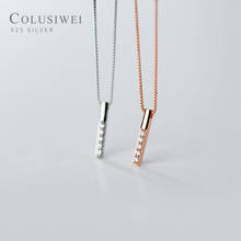 COLUSIWEI-collar con colgante de palo geométrico de circón para mujer, de Plata de Ley 925, joyería fina Original de Chian 2024 - compra barato