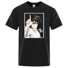 Camisa death note masculina, camiseta de manga curta para o verão, algodão de qualidade, camiseta japonesa de anime, tops harajuku streetwear, 2020 2024 - compre barato