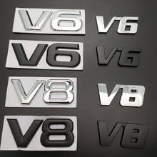 Car Styling 3D Metal V6 V8  Fender Side Body Emblem Tail Trunk Fender Badge Sticker For Ranger Nissan Toyota Honda  Styling 2024 - buy cheap