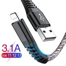 USB кабель для iPhone 11 Pro Max Xr X 8 7 6 6s Plus 5S iPad 3A быстрое зарядное устройство провод для передачи данных кабель для передачи данных для мобильного телефона 1 м 2 м 2024 - купить недорого