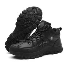 Botas táticas para homens, bota de couro sintético, à prova d'água, esportiva, para caminhada, trabalho, com cadarço, sapatos de escalada, 38-45 2024 - compre barato