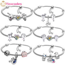 Yexcodes New Childhood Charm Bracelets Family Boy Girl Couple Rainbow Beads Fine Bracelets Female Jewelry Children Gifts 2024 - buy cheap