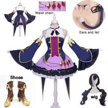 Anime! Princess Connect! Re:Dive Kiruya Momochi Battle Suit Lovely Lolita Uniform Cosplay Costume Women 2020 NEW and wig tail 2024 - buy cheap