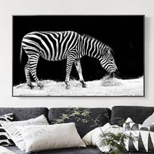 Black White Africa Wildlife Animals Zebra Canvas Paintings Animals Posters Prints Wall Pictures for Living Room Home Decoration 2024 - buy cheap