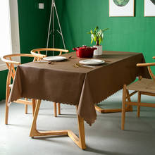 Toalha de mesa retangular para cozinha, decoração de pvc à prova d'água, anti-poluição, em cor sólida, para sala de jantar 2024 - compre barato