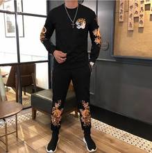Drop shipping Men's Sportswear Sets 2021 Autumn Winter Male Casual designer Tracksuit Men 2 Piece Embroidery Set Man new 2024 - buy cheap