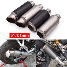 51mm 61mm Motorcycle pipe exhaust with DB killer Exhaust Pipe Muffler For Yamaha TDM 900 YBR 125 YZF R15 XT660 xt 660 MT125 MT01 2024 - buy cheap