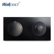 Painel de alumínio metálico para parede com luz led, 1 gang, 2 direções, interruptor com dimmer