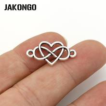 40PCS Antique Silver Plated Heart Infinity Connectors for Jewelry Making Bracelet Findings Accessories DIY 25x13mm 2024 - buy cheap