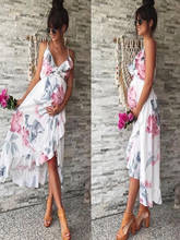 4# Womens Maternity Photography Dresses Mother Floral Printing Falbala Pregnant Dress For Maternity Clothes Dress Женские Платья 2024 - buy cheap