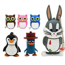 TEXT ME 128GB 64GB usb flash drive usb 2.0 4GB 8GB 16GB 32GB  pendrive cute gray pink rabbit Owl duck bunny cartoon usb 2024 - buy cheap