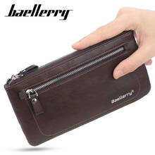 Baellerry Men Wallets Vintage Long Wallet PU Leather Wallet High Quality Card Holder Male Purse Phone Bag Case Clutch For Men 2024 - buy cheap