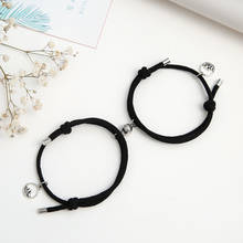 2021 Fashion 2pcs/set Paired Bracelet For Lovers Distance Magnet Couple Braslet Women Men Braided String Brazalete Stone Braclet 2024 - buy cheap