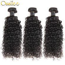 Ossilee-mechones de cabello humano rizado, extensiones de pelo brasileño ondulado, Remy, 2/3 mechones 2024 - compra barato