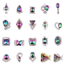 Chnrmjl 100 unidades/pacote fogo ab cor cristal diamante prego strass arco-íris liga jóias gemas gel uv diy unhas dicas acessórios 2024 - compre barato