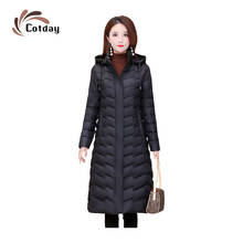 Cotday acolchada-Chaqueta de algodón para mujer, abrigo grueso con capucha y bolsillos grandes, a prueba de viento, color negro, para invierno 2024 - compra barato