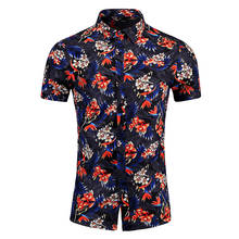 Мужская гавайская рубашка, мужская повседневная camisa masculina, пляжные рубашки с принтом, брендовая одежда с коротким рукавом, бесплатная доставка, Азиатский Размер 7XL 2024 - купить недорого