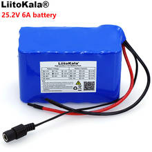 Liitokala-bateria de 24v, 6ah, 6 s3p, 18650 mah, bicicleta elétrica, ciclomotor, elétrica, li-ion, com proteção 6000 v bms 2024 - compre barato