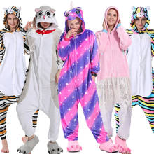 Pijama de unicórnio kigurumi, pijama adulto, cosplay de cavalo, duas peças, feminino, masculino e feminino, inverno 2019, roupa de dormir em flanela 2024 - compre barato