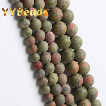 Matte Natural Stone Dull Polished Unakite Jsapers Beads Spacer Charms Beads For Jewelry Making Accessories 15" 4 6 8 10 12mm 2024 - buy cheap