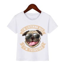 Camiseta divertida para niños y niñas, Camiseta con estampado de animal de patinaje sobre ruedas, ropa kawaii para amantes de los perros 2024 - compra barato