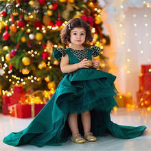 Glitter Ball Gown Kids Party Dress High Low Girl Princess Dress Green Birthday Dress Baby Girl Dress robe de princesse fille 2024 - buy cheap