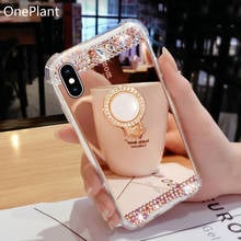 Rhinestone Mirror crystal Phone Case For Samsung Galaxy S8 S9 S10 Plus Note9 8 10 Por Luxury 3D Pearl Ring Bracket Diamond Cover 2024 - buy cheap
