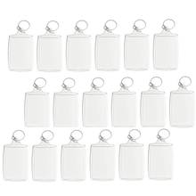 100Pcs Photo Keychain Rectangle Transparent Blank Acrylic Insert Photo Picture Frame Keyring Key Holder DIY Split Ring 2024 - buy cheap