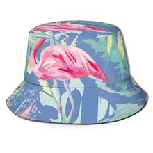 CINESSD Tropical Pink Flamingo Jungle Beach Casual Sun Hat Bucket Hat for Men Women Bob Hip Hop Caps Summer Fisherman Hat Panama 2024 - buy cheap