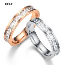 Uelf Boho Female Crystal CZ Stone Ring Vintage Stainless Steel Women Wedding Rings Fashion Promise Yellow Gold Engagement Ring 2024 - buy cheap