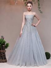 Attractive A-Line Sweetheart Beading Sleeveless Beading Prom Dresses 2019 Prom Dress Silver Evening Party Gowns robe de soriee 2024 - buy cheap