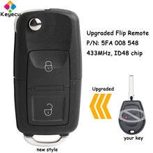 KEYECU Upgraded Flip Remote Car Key With 2 Buttons 433MHz ID48 Chip for Seat Ibiza Cordoba Arosa Leon 2002-2009 Fob 5FA 008 548 2024 - buy cheap