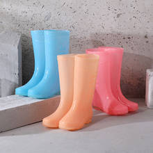 Botas de lluvia impermeables para mujer, zapatos de goma hasta la rodilla, cálidos, de piel, alta calidad, para exteriores, invierno, 6 2024 - compra barato