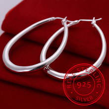 925 Silver Fine Jewelry Smooth Circle 925 Silver Hoop Earrings For Women Best Gift Wholesale High Quality Jewelry 2024 - compre barato