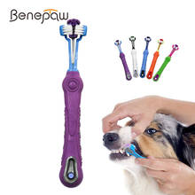 Benepaw трёхсторонняя зубная щетка для животных Удобная зубная щетка для собак Здоровый Уход за зубами для средних и больших собак чистка зубов 2024 - купить недорого