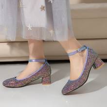 Новые женские туфли-лодочки, маленькие и большие размеры 26-47 модные свадебные блестящие женские туфли-лодочки на высоком каблуке танцевальная обувь для вечеринок розовый, белый, 76-9 2024 - купить недорого