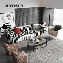Минималистичный современный диван для гостиной, мебель, полосатая Полиэстеровая хлопковая ткань 2024 - купить недорого