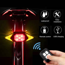 Smart Bike Turning Signal Bicycle Tail light USB Rechargeable Bicycle Rear Light Remote control Steer LED Warning Lamp 2024 - buy cheap
