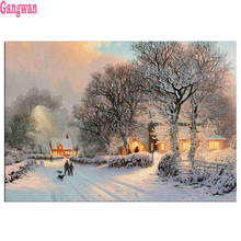 Village Snow Scene Father and son diamond embroidery full square drill 5d diy diamond painting Vintage Winter cross stitch decor 2024 - buy cheap