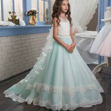 Flower Girl New Wedding Prom Party lace tuxedo girl Butterfly applique decorative long tug dinner dress vestidos de fies 2024 - buy cheap