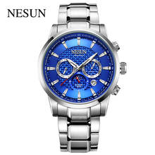 Top Brand NESUN Official Men Fashion Casual Automatic Wristwatches Chronograph Stainless Blue WhiteSteel Mechanical Male Gift 2024 - buy cheap