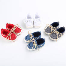 Zapatos de mezclilla para primeros pasos, calzado informal para recién nacido, Adorable, con suela suave 2024 - compra barato