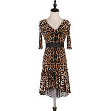 Leopard imprimir dança latina competição roupas rumba cha cha swing dança latina vestido de palco feminino traje tamanhos podem ser personalizados 2024 - compre barato