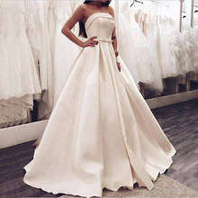 Элегантные туфли из шелка, украшенные Vestidos De Noiva размера плюс, свадебные платья без бретелек Простой свадебное платье 2021 принцесса свадебное платье для женщин 2024 - купить недорого