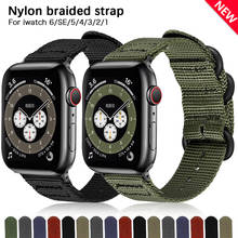 Ремешок нейлоновый спортивный для Apple Watch Band Series 5 4 44 мм 40 мм, спортивный браслет для iwatch 4/3/2/1 42 мм 38 мм, аксессуары для наручных часов 2024 - купить недорого
